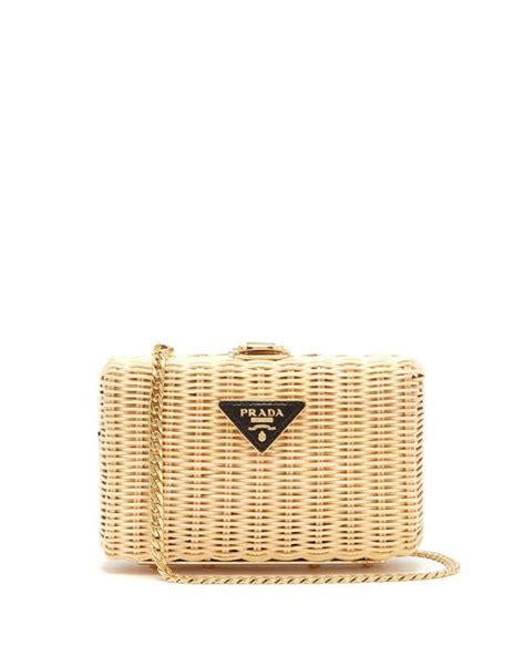 prada woven clutch